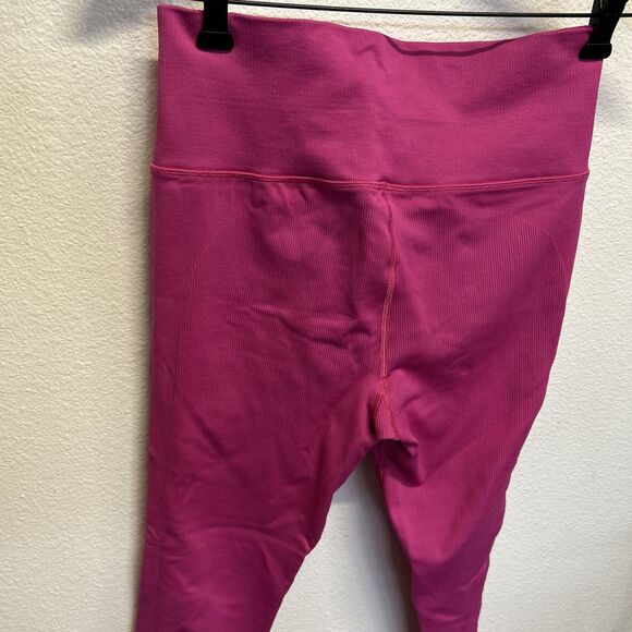 Athleta Hot Pink Aurora Seamless Ribbed High Rise Tight Leggings Large - Picture 4 of 15
